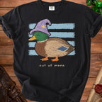 A duck wearing a wizard hat and the text "out of mana".