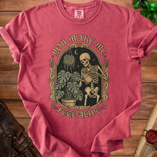 Alive Skeleton T-Shirt in Crimson