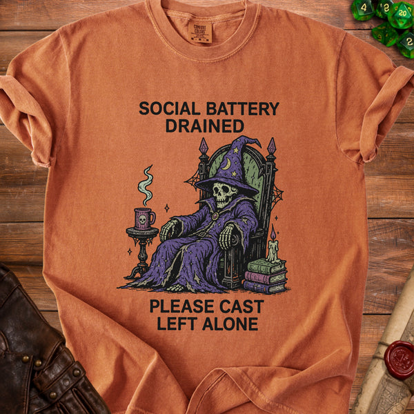 Social Battery Drained T-Shirt in Yam