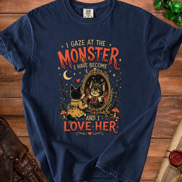 Monster Cat T-Shirt in True Navy