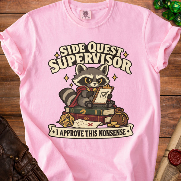 Side Quest Raccoon T-Shirt in Blossom