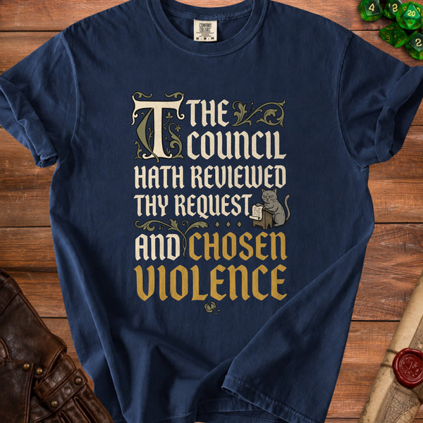 Council Violence T-Shirt in True Navy