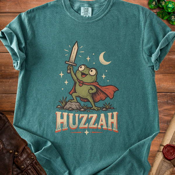 Huzzah Frog T-Shirt in Blue Spruce