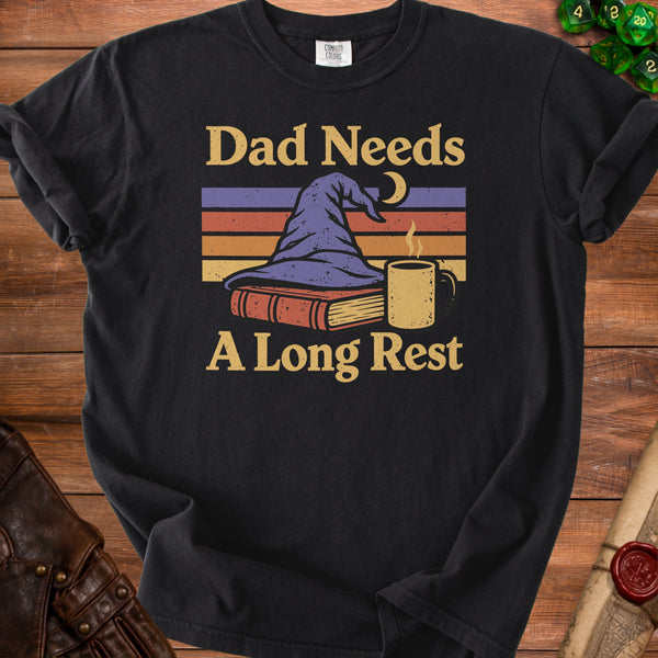 Long Rest Restore Spell Slots T-Shirt in Black