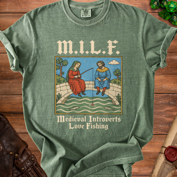Medieval Introvert T-Shirt in Moss