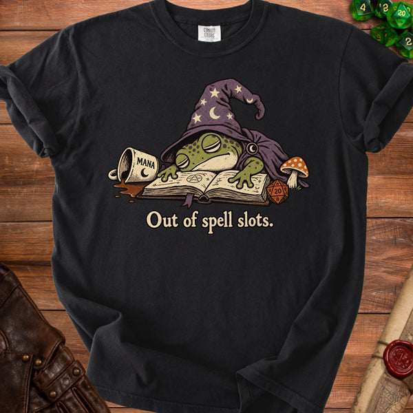 Spell Slots T-shirt in Black