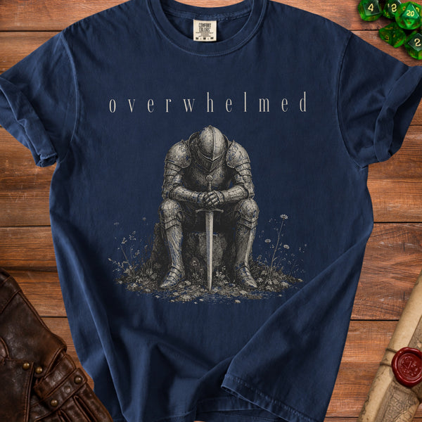 Overwhelmed Knight T-shirt in True Navy