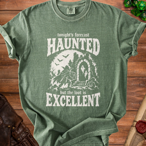 Haunted Loot T-shirt in Moss