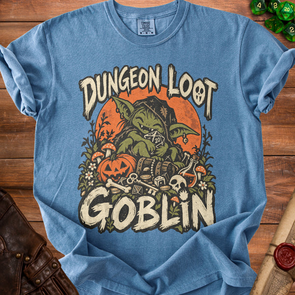 Loot Goblin T-shirt in Blue Jean