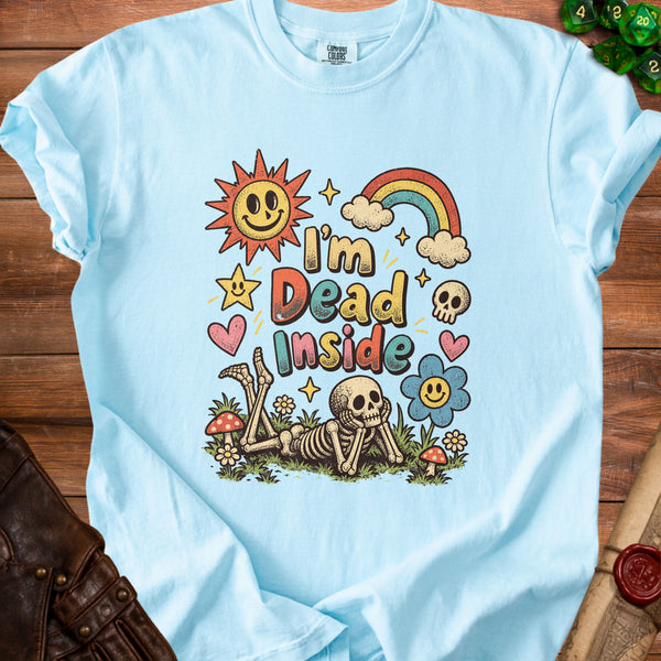 Dead Inside Sunshine and Dread T-Shirt in Chambray