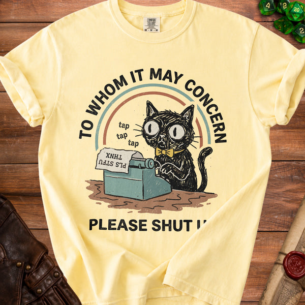 Sarcastic Cat T-shirt in Butter
