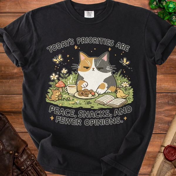 Priorities Cat T-Shirt in Black