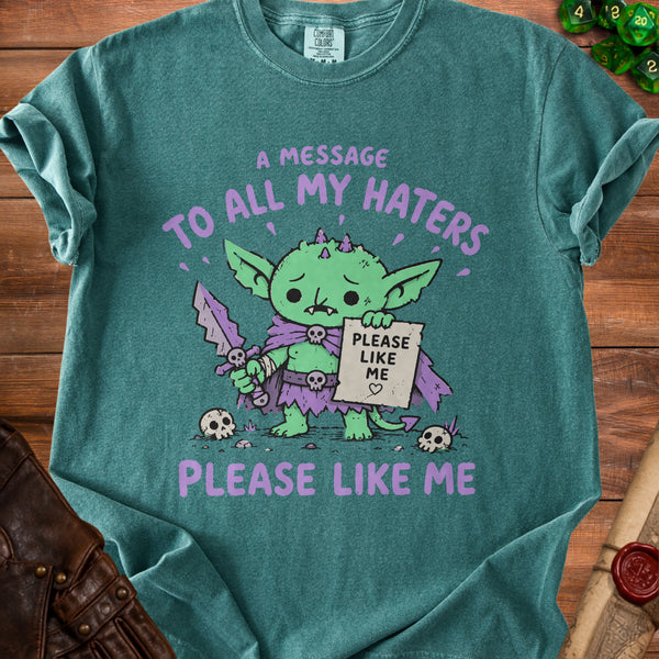 Sad Goblin T-Shirt in Blue Spruce