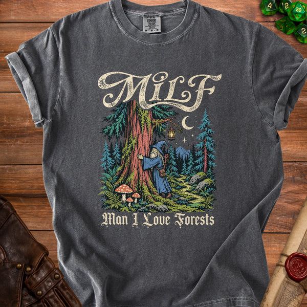 Forest MILF Woodland Enchanter T-Shirt in Pepper