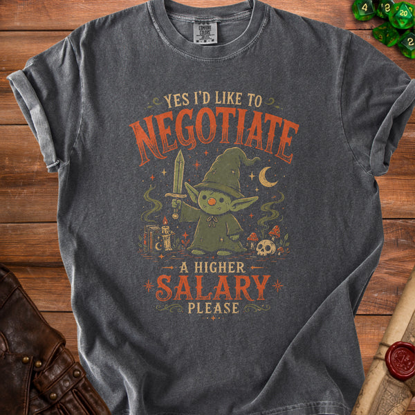 Salary Goblin T-shirt in Pepper