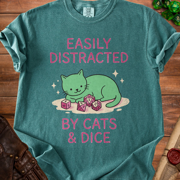 Distracted T-shirt in Blue Spruce