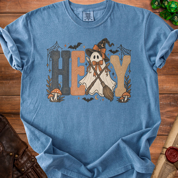 Hey Ghost T-shirt in Blue Jean