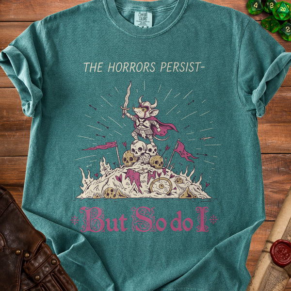 Horrors Persist T-Shirt in Blue Spruce