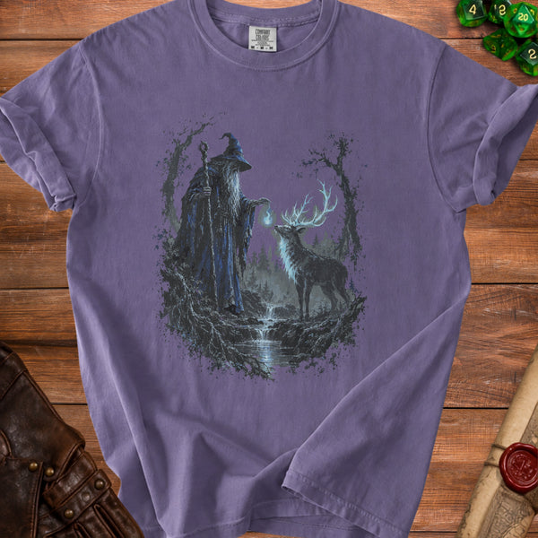 Forest Wizard Ancient Magic T-Shirt in Grape