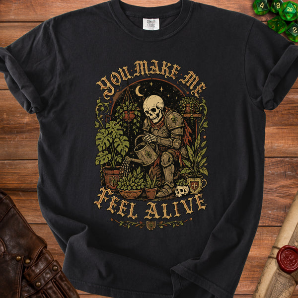Feel Alive Darkness Cultivates Life T-Shirt in Black