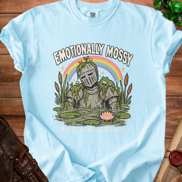 Emotionally Mossy T-Shirt in Chambray