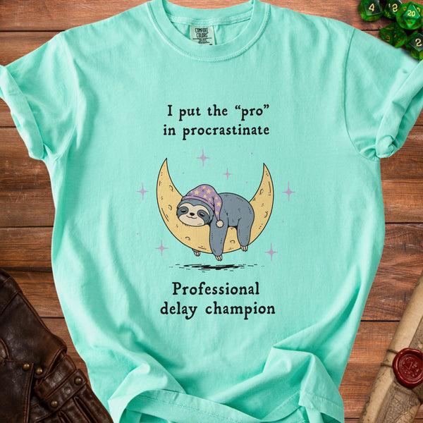 Procrastination T-shirt in Island Reef