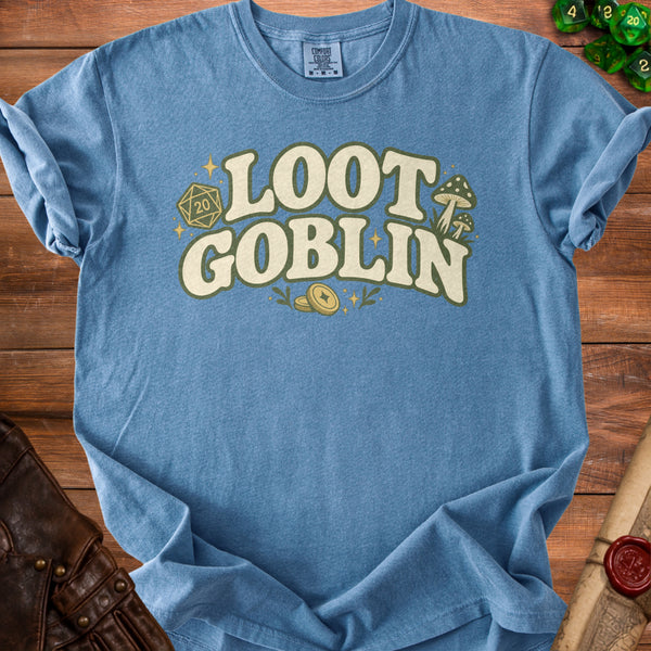 Loot Goblin T-shirt in Blue Jean