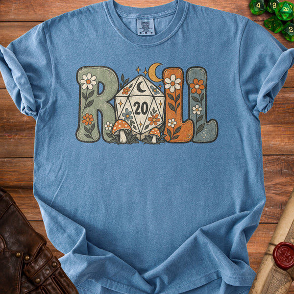 Retro D20 T-shirt in Blue Jean