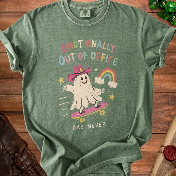 Out Of Office T-Shirt in Moss