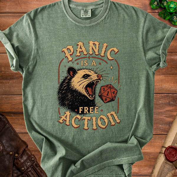 Panic Action T-Shirt in Moss