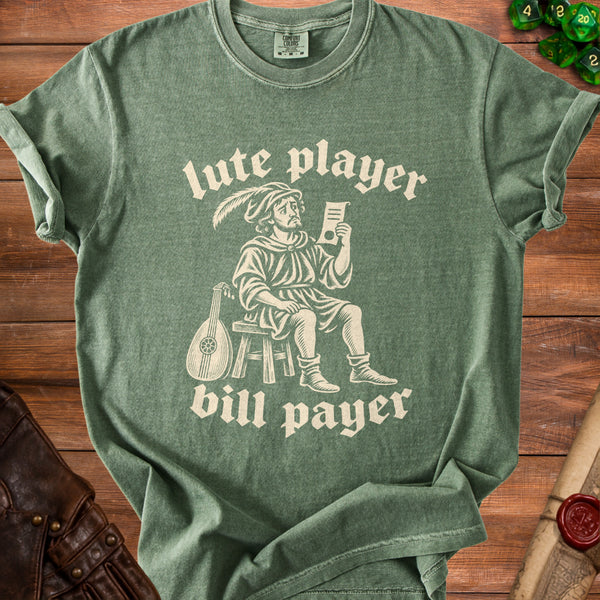 Lute Player T-shirt in Moss