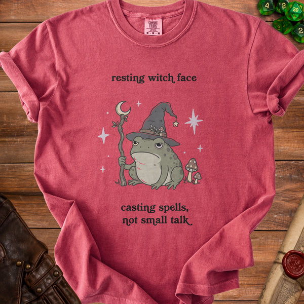 Witchy Frog Vibes T-Shirt in Crimson