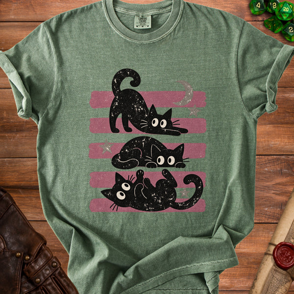 Cosmic Cats T-Shirt in Moss