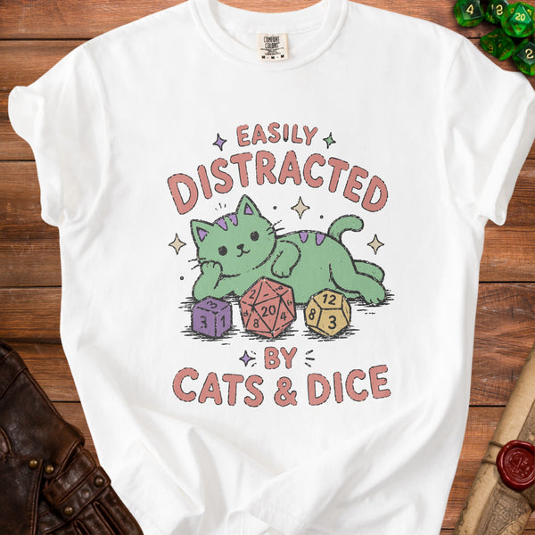 Distracted Cats T-Shirt in White