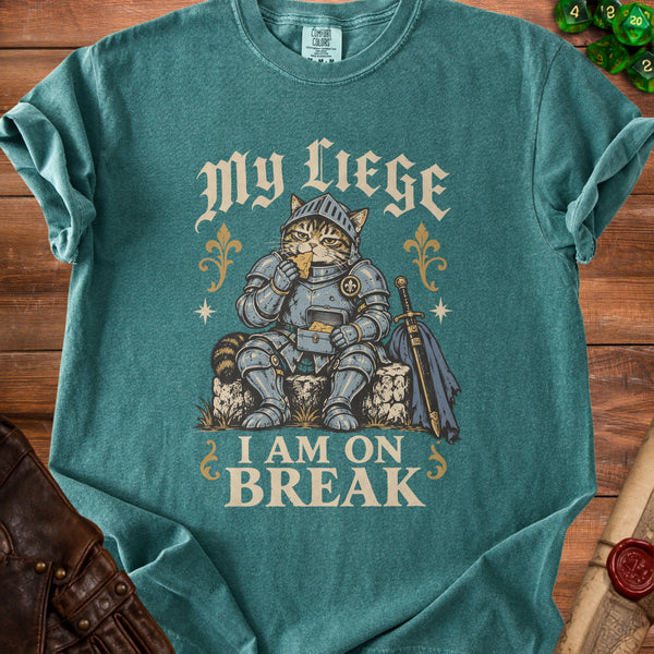 Knight Cat Duty Can Wait T-Shirt in Blue Spruce