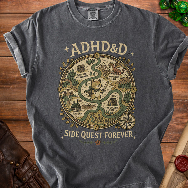 ADHD&D Map T-shirt in Pepper