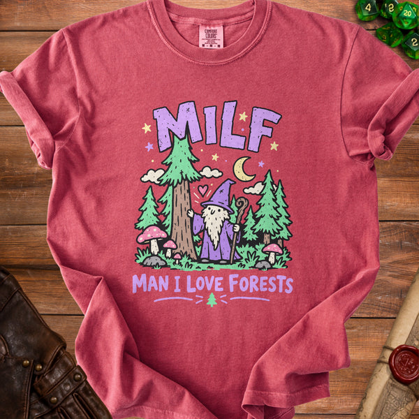 Forest Wizard T-shirt in Crimson
