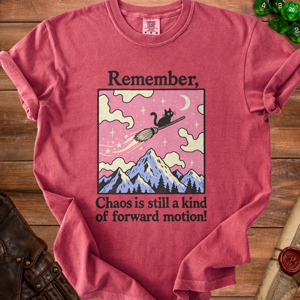 Chaos Motion T-Shirt in Crimson