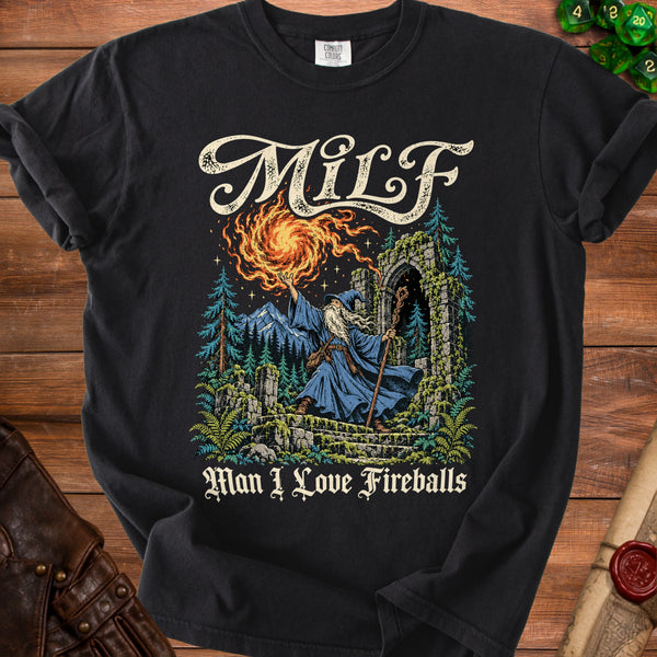 MILF Wizard T-Shirt in Black