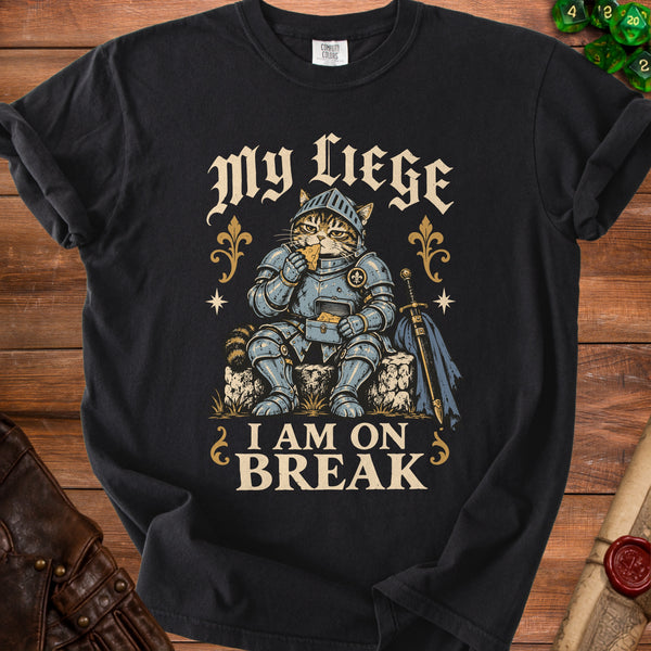 Knight Cat Duty Can Wait T-Shirt in Black