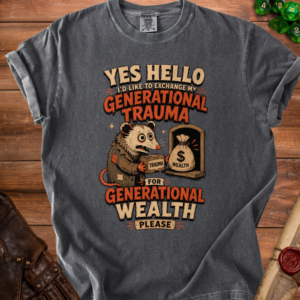 Trauma Wealth T-shirt in Pepper