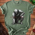 Green t-shirt with a kneeling knight graphic and text "AT MY LIMIT".