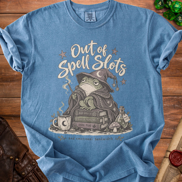 Spell Slots T-Shirt in Blue Jean