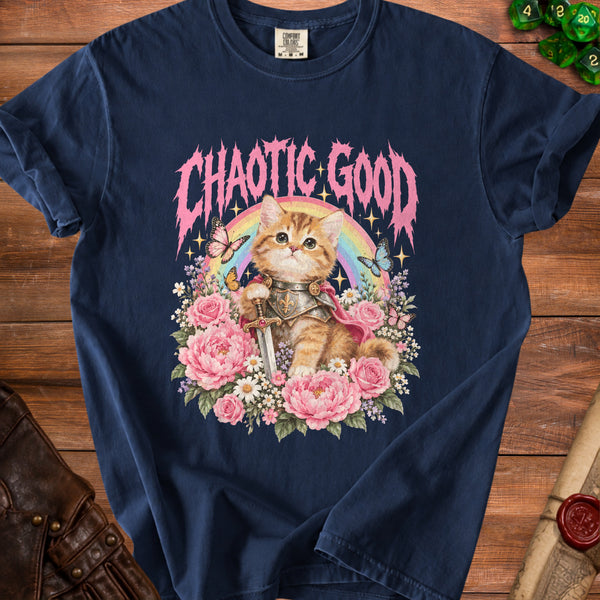 Chaotic Good Cute but Ready T-Shirt in True Navy