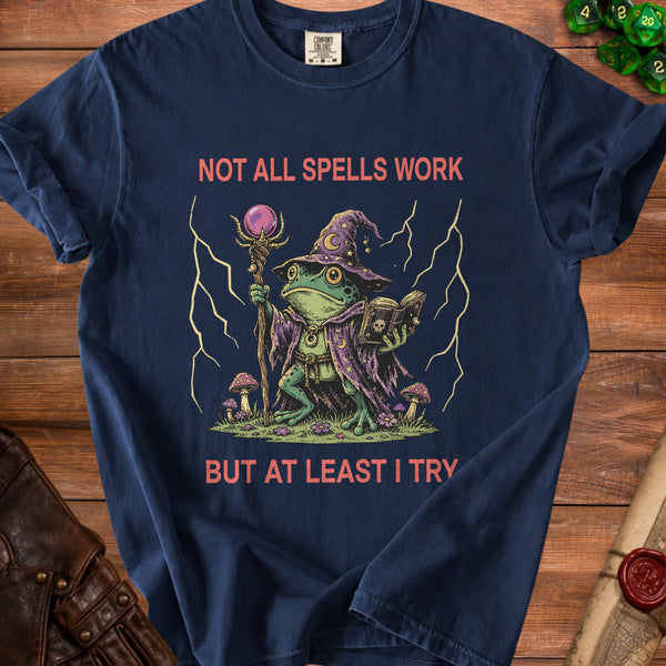 Trying Wizard T-Shirt in True Navy