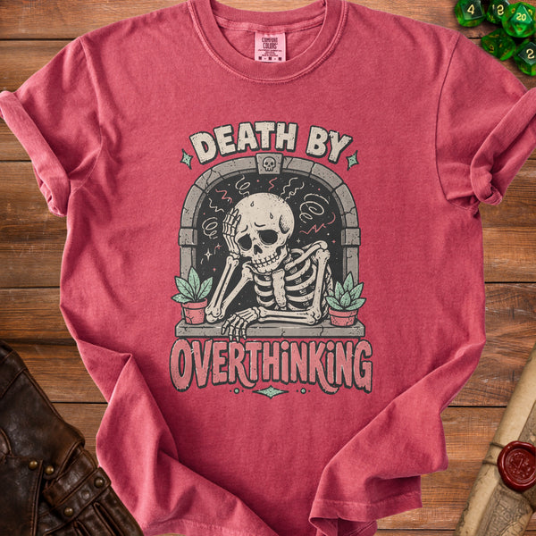 Overthinking Skeleton T-Shirt in Crimson