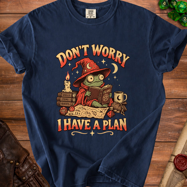 Frog Wizard Trust the Spellbook T-Shirt in True Navy