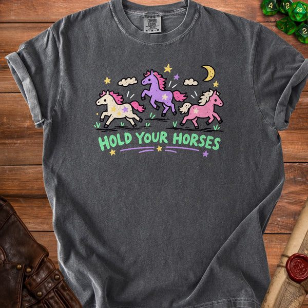 Hold Your Horses T-Shirt in Pepper