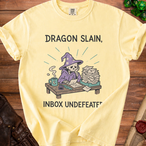 Inbox Wizard Final Boss Battle T-Shirt in Butter