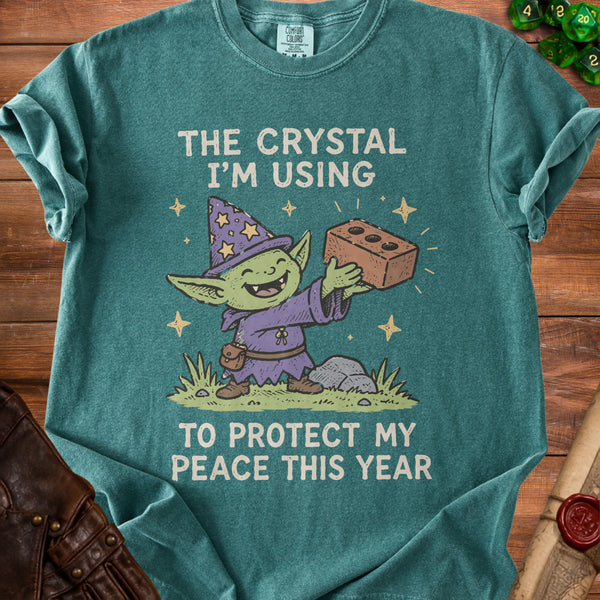 Peace Crystal T-Shirt in Blue Spruce